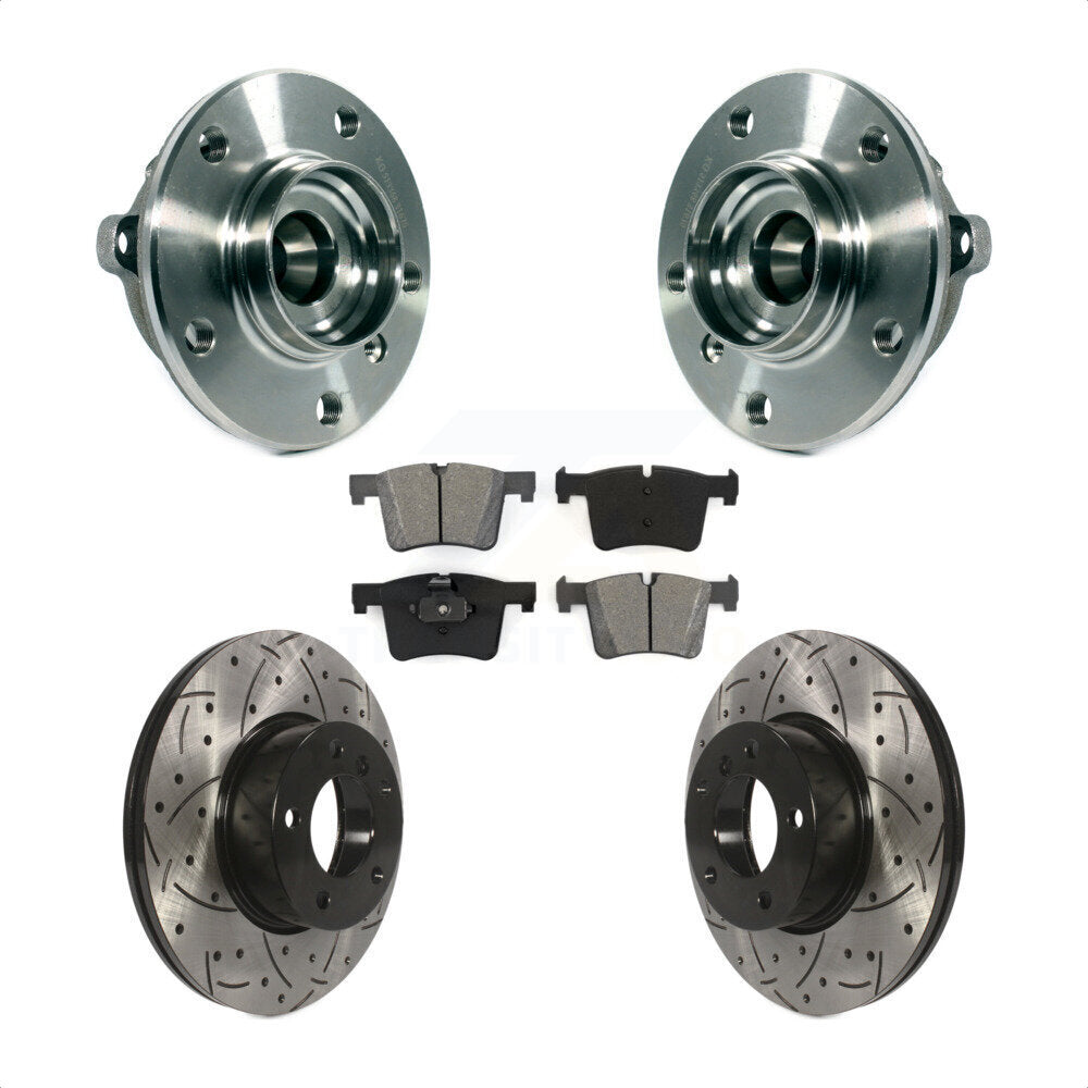 Hub Bearing Drilled Slot Brake Rotor Pad Front Kit For BMW 328i xDrive 320i 228i