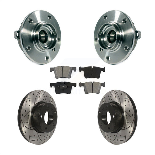Hub Bearing Drilled Slot Brake Rotor Pad Front Kit For BMW 328i xDrive 320i 228i