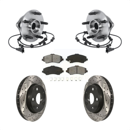 Hub Bearing Assembly Coat Drill Slot Brake Rotor Pad Front Kit For Jeep Wrangler