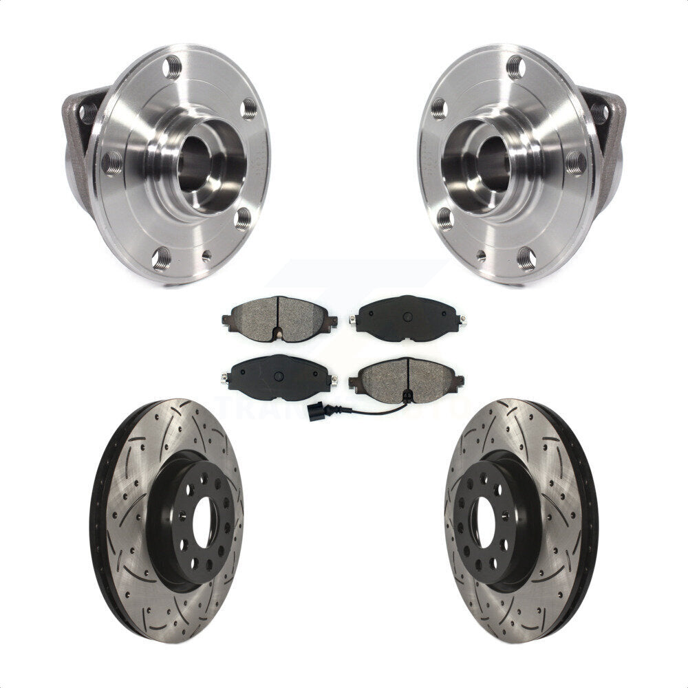 Hub Bearing Drill Slot Brake Rotor Pad Front Kit For Volkswagen Taos GTI Golf A3