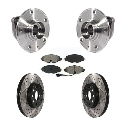 Hub Bearing Drill Slot Brake Rotor Pads Front Kit For Volkswagen Jetta Taos Golf
