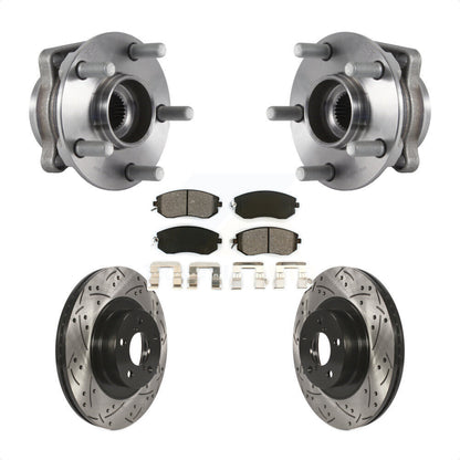 Hub Bearing Drilled Slot Brake Rotor Pad Front Kit For Subaru Forester Crosstrek