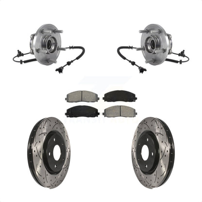 Hub Bearing Drilled Slot Brake Rotor & Pad Front Kit For Chrysler Pacifica Grand