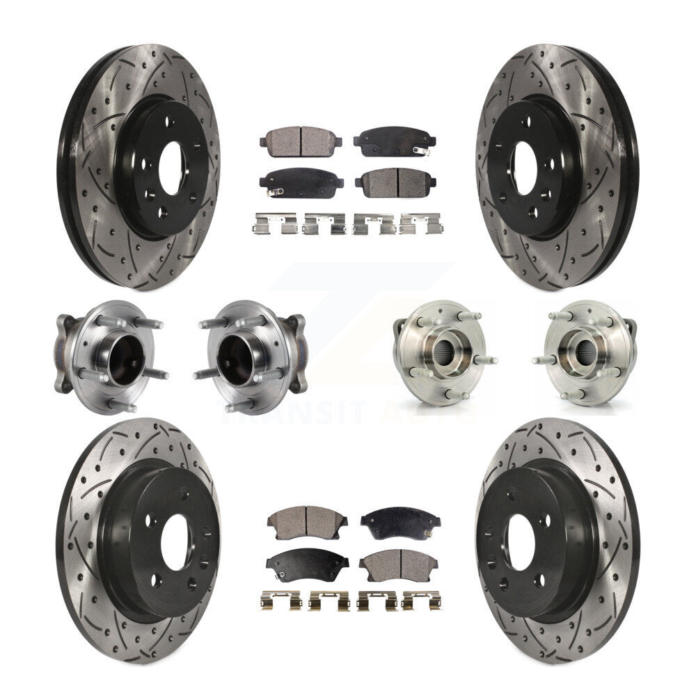 Hub Bearing Coated Brake Rotor And Pad Front Rear Kit (10Pc) For Chevrolet Cruze