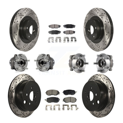 Hub Bearing Coated Brake Rotor Pads Front Rear Kit (10Pc) For Subaru Forester XV