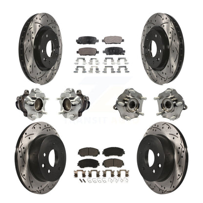 Hub Bearing Coated Brake Rotor Pads Front Rear Kit (10Pc) For Nissan Rogue Sport