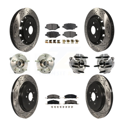 Hub Bearing Coated Brake Rotor Pads Front Rear Kit (10Pc) For Ford Taurus Police