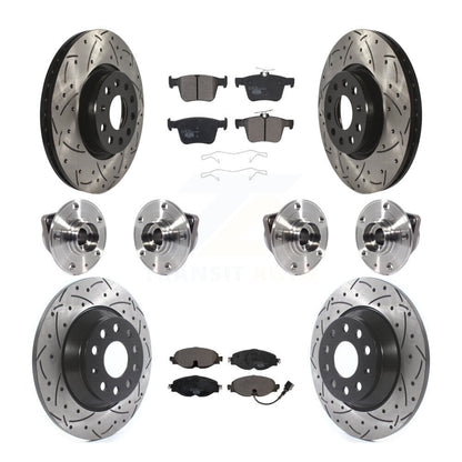 Hub Bearing Coated Brake Rotor And Pad Front Rear Kit (10Pc) For Audi TT Quattro