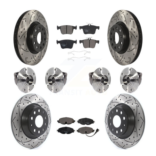 Hub Bearing Coated Brake Rotor And Pad Front Rear Kit (10Pc) For Audi TT Quattro