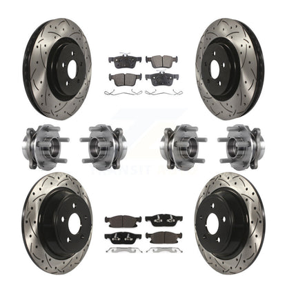 Hub Bearing Coat Brake Rotor Pad Front Rear Kit (10Pc) For Ford Edge Lincoln MKX