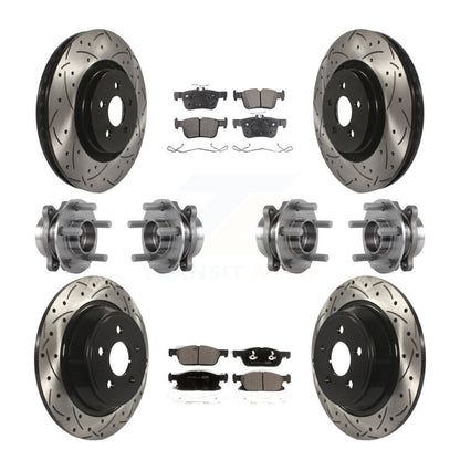 Hub Bearing Coated Brake Rotor Pad Front Rear Kit (10Pc) For Lincoln Continental