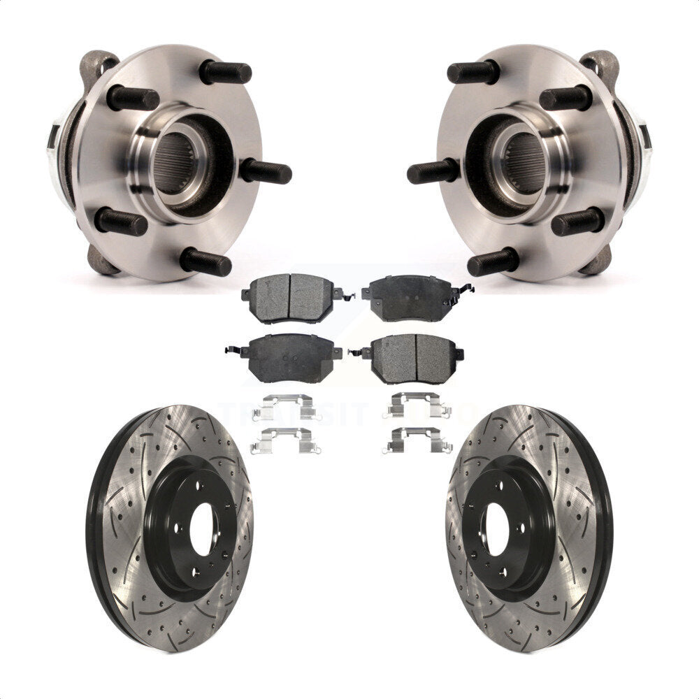 Hub Bearing Assembly Coat Drill Slot Brake Rotor Pad Front Kit For Nissan Murano