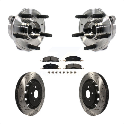 Hub Bearing Drilled Slot Brake Rotor Pads Front Kit For Ford Taurus Police Sedan
