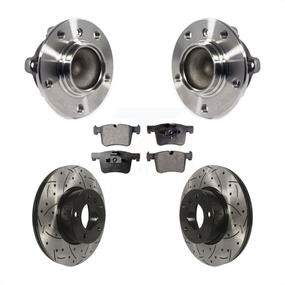 Hub Bearing Drilled Slot Brake Rotor & Pad Front Kit For BMW 328i 320i 228i 428i