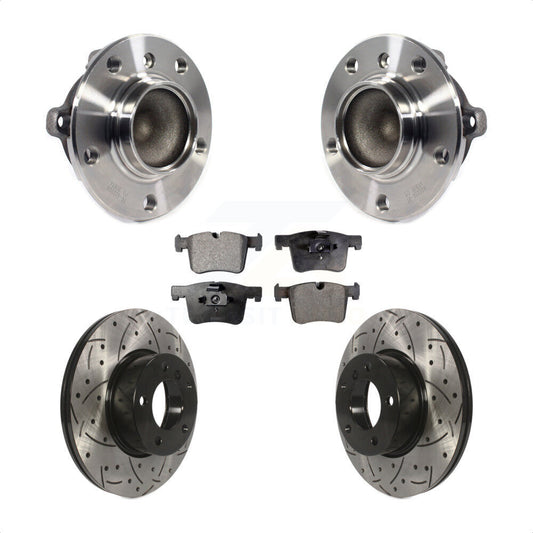 Hub Bearing Drilled Slot Brake Rotor & Pad Front Kit For BMW 328i 320i 228i 428i