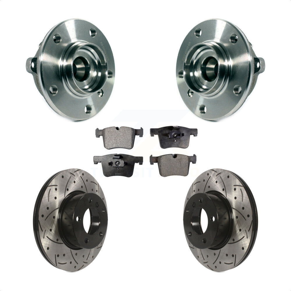 Hub Bearing Drilled Slot Brake Rotor Pad Front Kit For BMW 328i xDrive 320i 228i