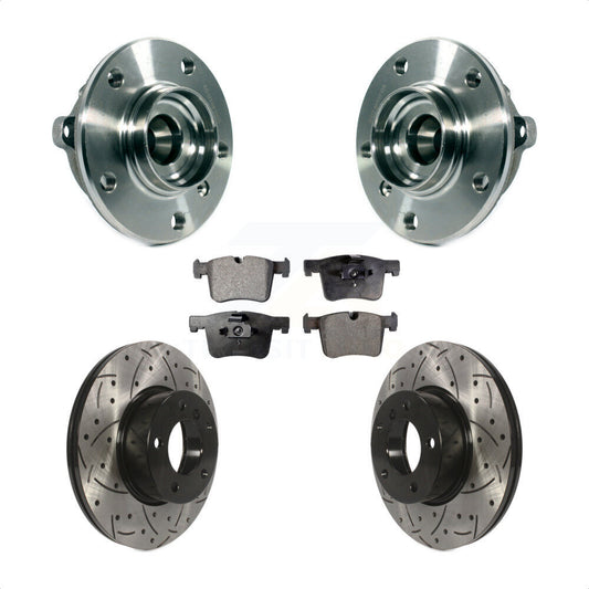 Hub Bearing Drilled Slot Brake Rotor Pad Front Kit For BMW 328i xDrive 320i 228i