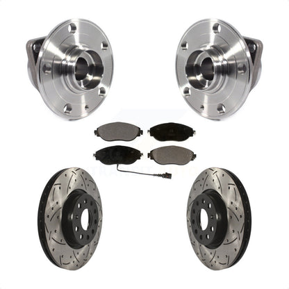 Hub Bearing Coat Drill Slot Brake Rotor Pads Front Kit For Volkswagen GTI Arteon