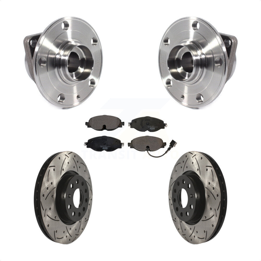 Hub Bearing Drill Slot Brake Rotor Pad Front Kit For Volkswagen Taos GTI Golf A3