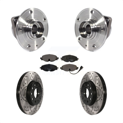 Hub Bearing Drill Slot Brake Rotor Pads Front Kit For Volkswagen Jetta Taos Golf