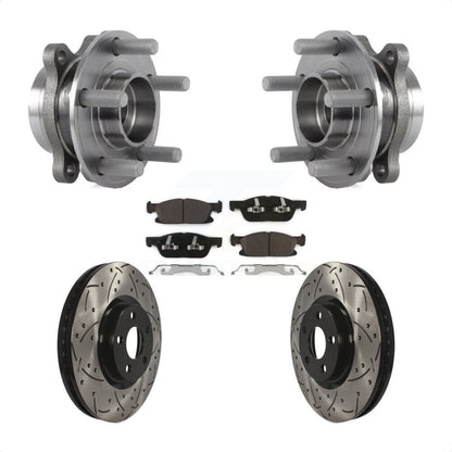 Hub Bearing Assembly Coated Drilled Slot Brake Rotor Pad Front Kit For Ford Edge
