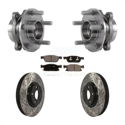 Bearing Assembly Drilled Slot Brake Rotor Pads Front Kit For Lincoln Continental