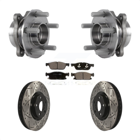 Bearing Assembly Drilled Slot Brake Rotor Pads Front Kit For Lincoln Continental