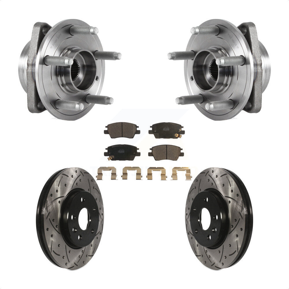 Hub Bearing Drilled Slot Brake Rotor Pad Front Kit For Chevrolet Cruze Volt Bolt
