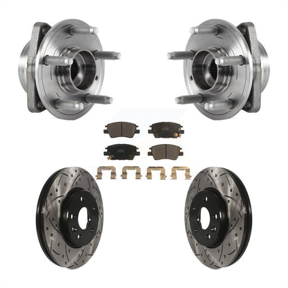 Hub Bearing Drilled Slot Brake Rotor Pad Front Kit For Chevrolet Cruze Volt Bolt