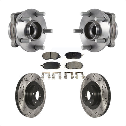 Hub Bearing Drilled Slot Brake Rotor Pad Front Kit For Subaru Forester Crosstrek