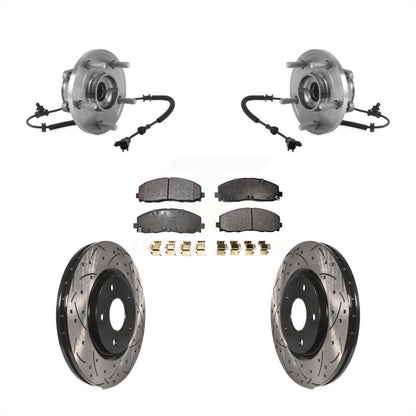 Hub Bearing Drilled Slot Brake Rotor & Pad Front Kit For Chrysler Pacifica Grand