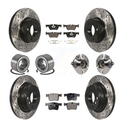 Hub Bearing Coated Brake Rotor Pads Shoe Front Rear Kit (10Pc) For BMW 320i 328d