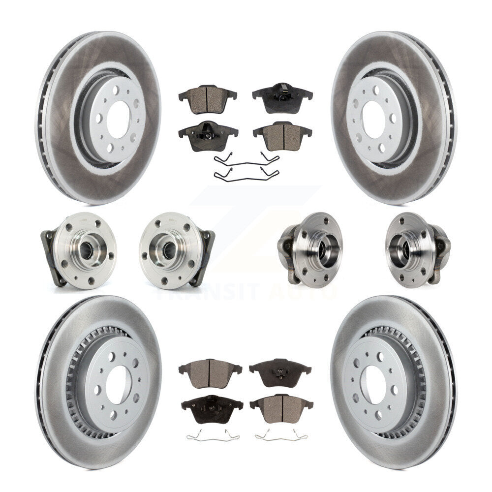 Hub Bearing Coat Brake Rotor Pads Front Rear Kit (10Pc) For 08-14 Volvo XC90 AWD
