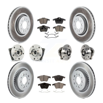 Hub Bearing Coat Brake Rotor Pads Front Rear Kit (10Pc) For 08-14 Volvo XC90 AWD