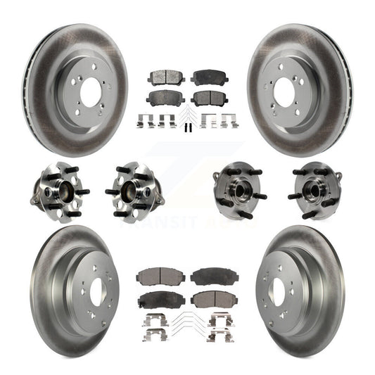 Hub Bearing Coated Brake Rotor Pad Front Rear Kit (10Pc) For 11-14 Honda Odyssey