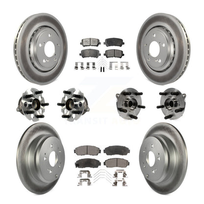 Hub Bearing Coated Brake Rotor Pad Front Rear Kit (10Pc) For 15-17 Honda Odyssey