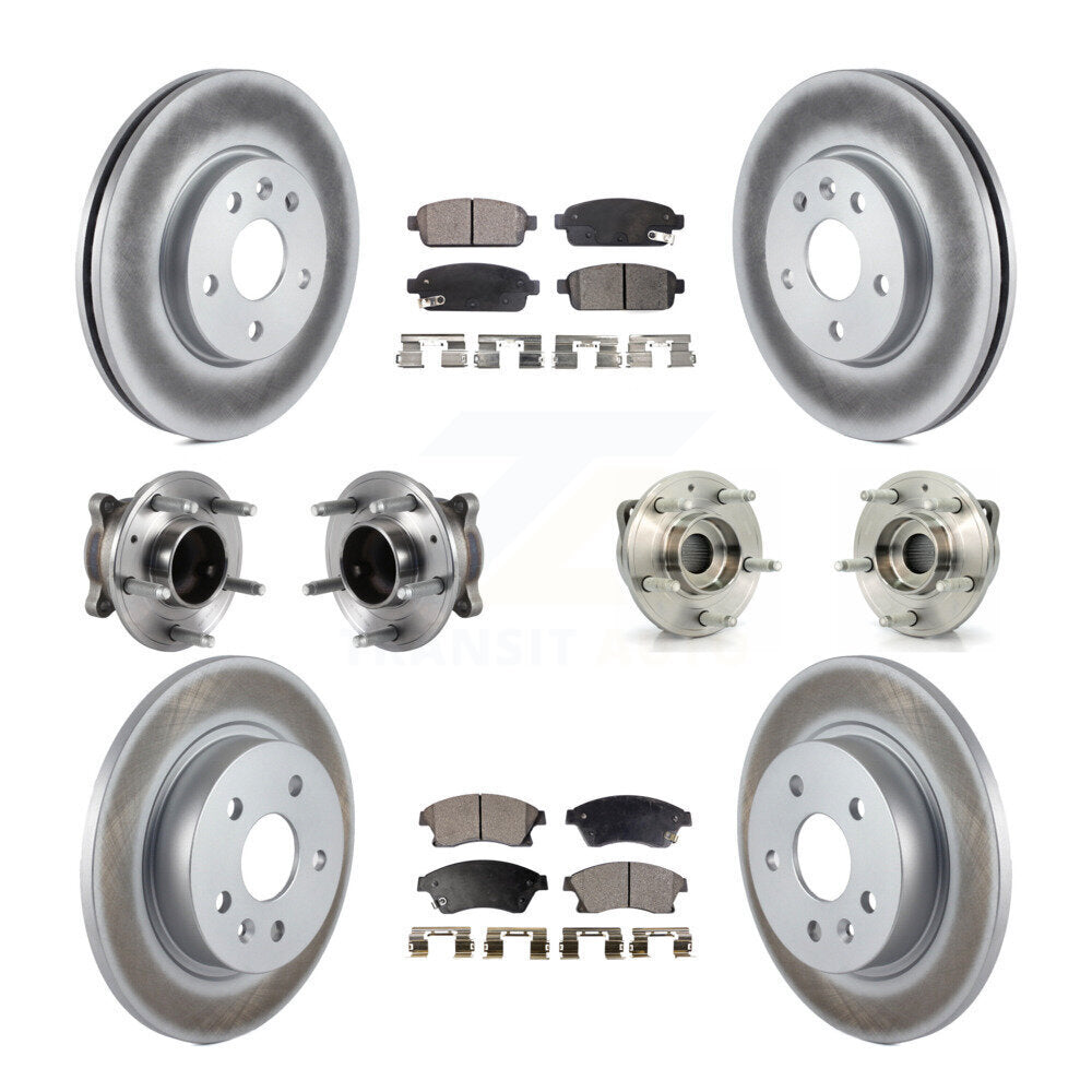 Hub Bearing Coated Brake Rotor And Pad Front Rear Kit (10Pc) For Chevrolet Cruze