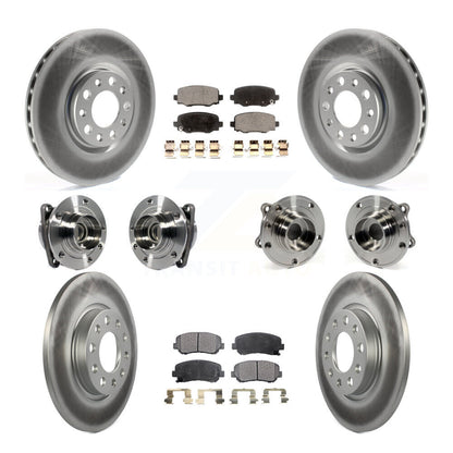 Hub Bearing Coated Brake Rotor & Pads Front Rear Kit (10Pc) For Chrysler 200 FWD