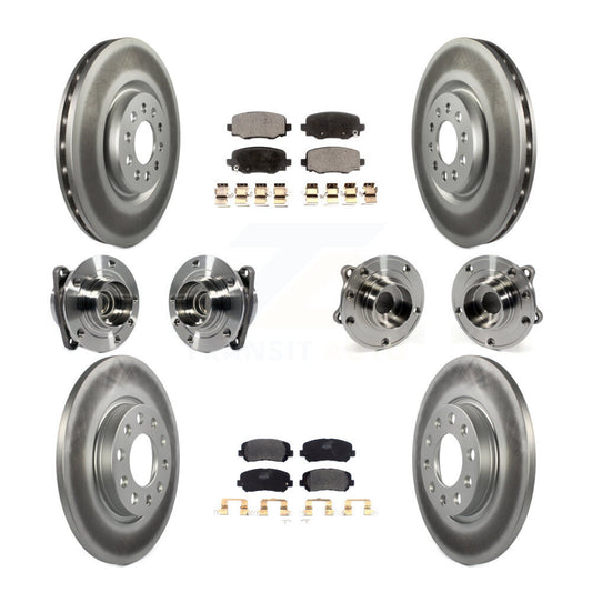 Hub Bearing Coated Brake Rotor & Pads Front Rear Kit (10Pc) For Chrysler 200 FWD