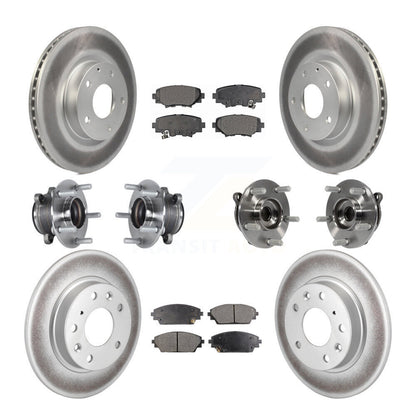 Hub Bearing Coated Disc Brake Rotor Pads Front Rear Kit (10Pc) For Mazda 3 Sport