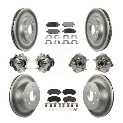 Hub Bearing Coated Brake Rotor Pads Front Rear Kit (10Pc) For Nissan Rogue Sport