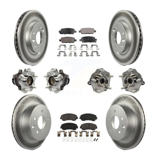 Hub Bearing Coated Brake Rotor Pads Front Rear Kit (10Pc) For Nissan Rogue Sport