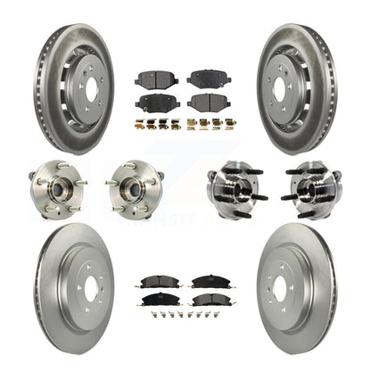 Hub Bearing Coated Brake Rotor Pads Front Rear Kit (10Pc) For Ford Taurus Police