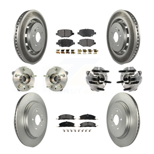 Hub Bearing Coated Brake Rotor Pads Front Rear Kit (10Pc) For Ford Taurus Police