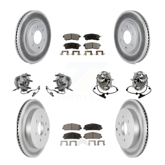 Hub Bearing Coat Brake Rotor Pads Front Rear Kit (10Pc) For INFINITI QX80 Nissan