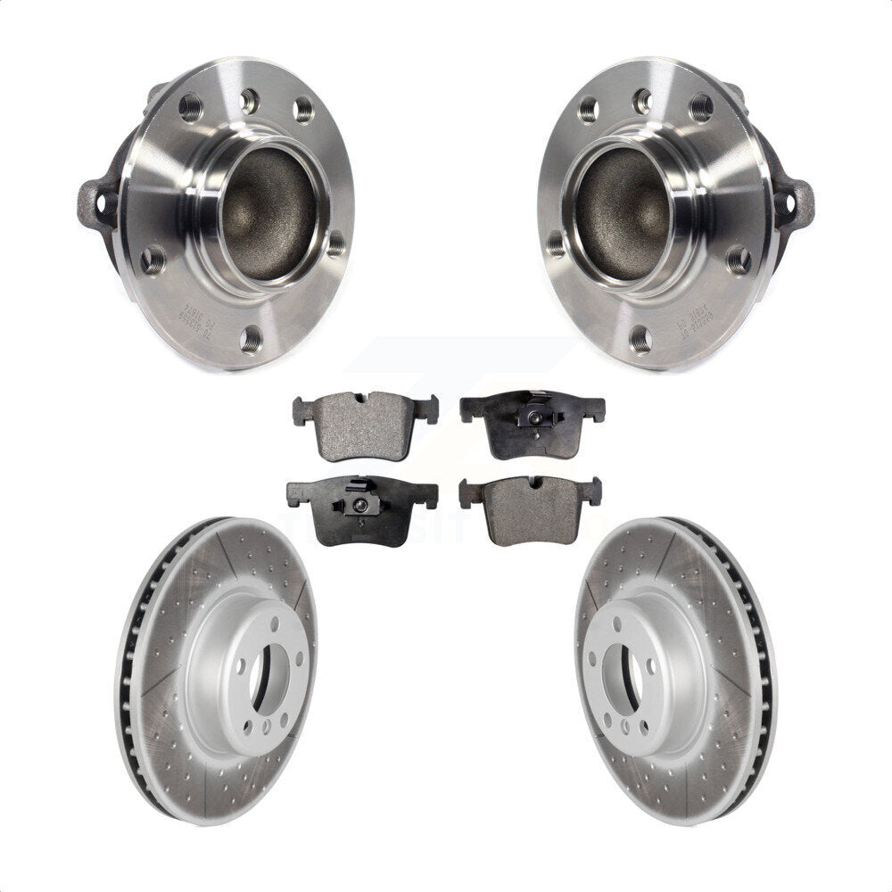 Hub Bearing Assembly Coated Disc Brake Rotors And Pads Front Kit For BMW 335i