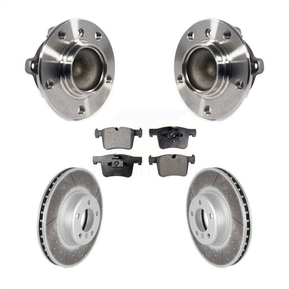 Hub Bearing Assembly Coated Disc Brake Rotors And Pads Front Kit For BMW 335i