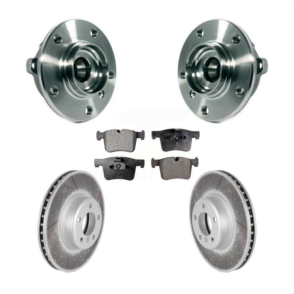 Hub Bearing Assembly Coated Brake Rotor And Pad Front Kit For BMW 335i xDrive GT