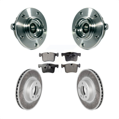 Hub Bearing Assembly Coated Brake Rotor And Pad Front Kit For BMW 335i xDrive GT
