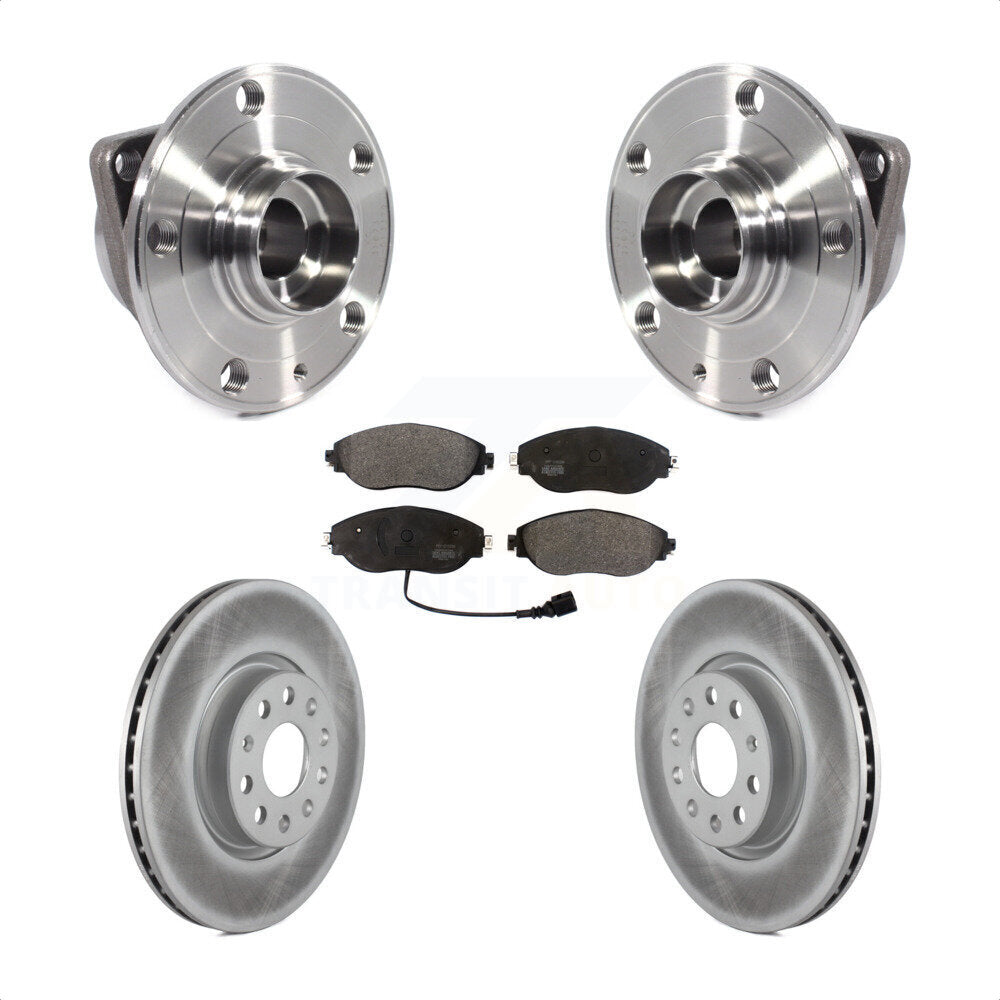 Hub Bearing Assembly Coated Brake Rotor Pads Front Kit For Volkswagen GTI Arteon